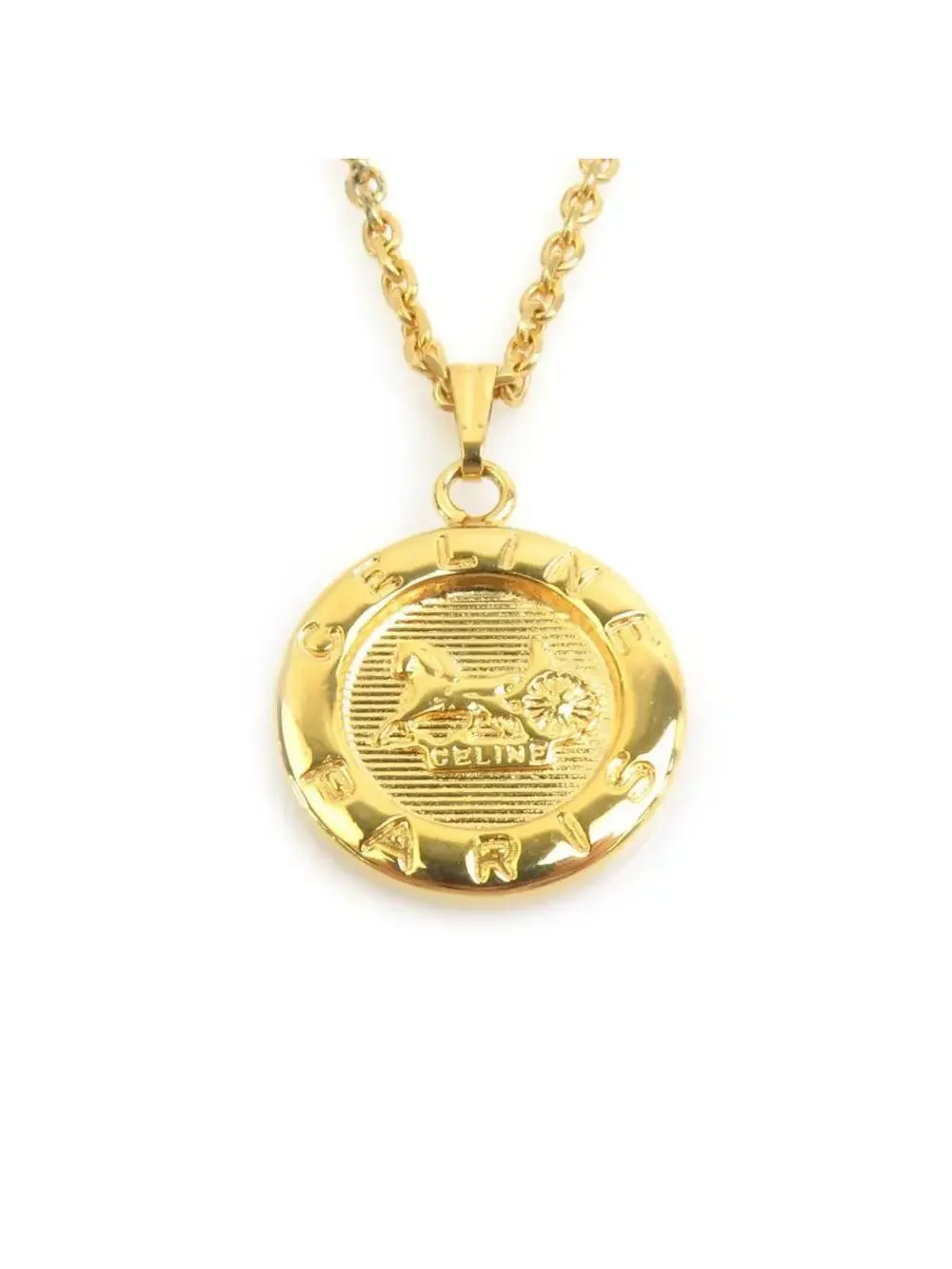 Auth Celine Necklace Gold Metal - #293933C15B